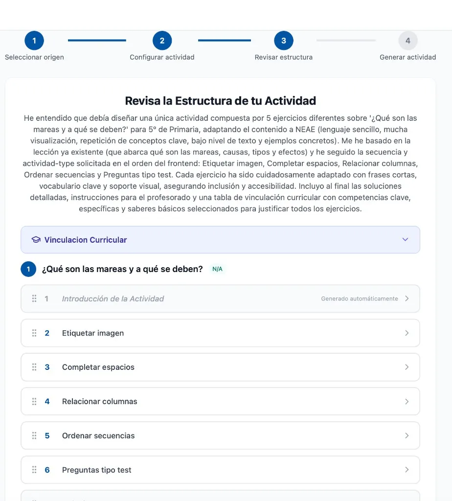Estructura generada — resumen y páginas