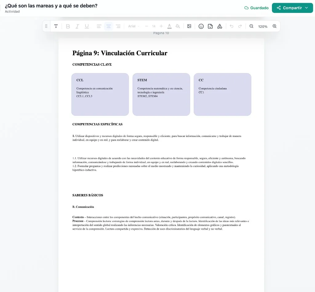 Vinculación curricular en el visor