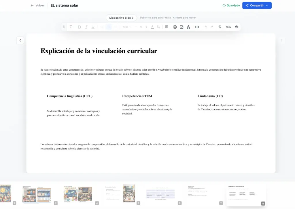 Explicación visual de la vinculación curricular