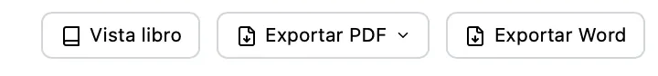 Botones de visualización y exportación