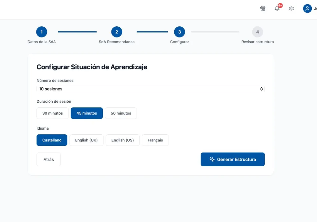 Paso 3 — Configurar la Situación de Aprendizaje