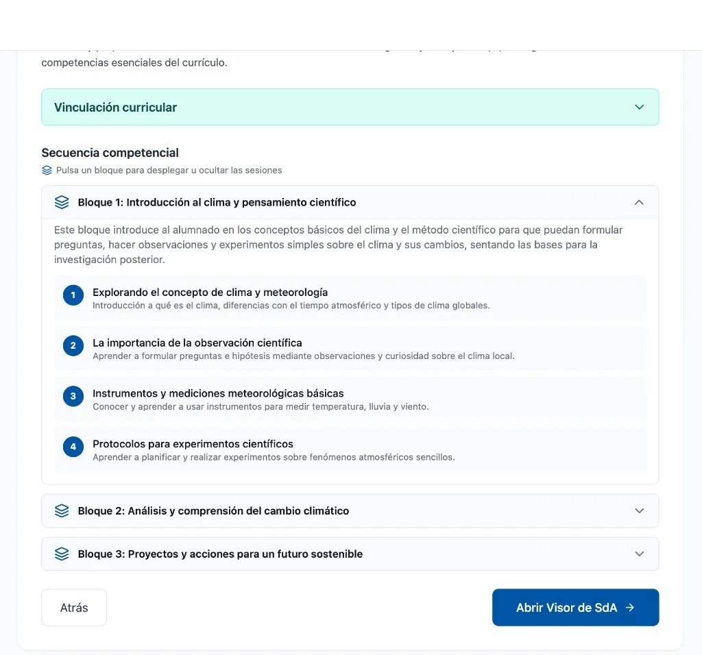 Secuencia competencial con Bloque 1 expandido